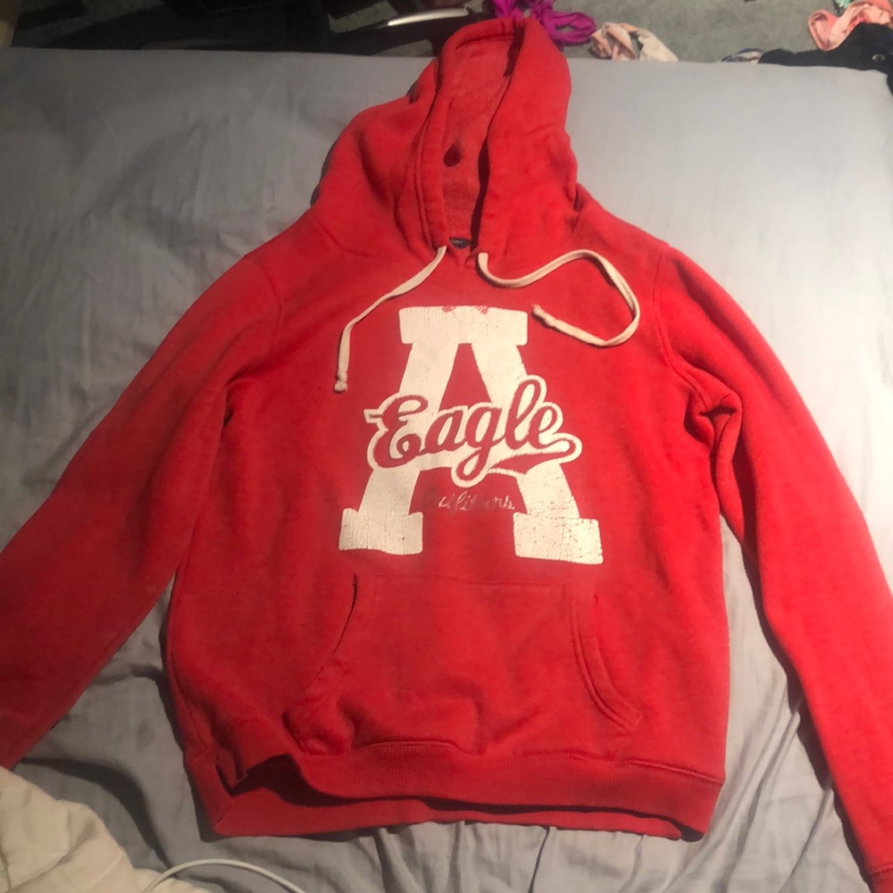 women’s red hoodie